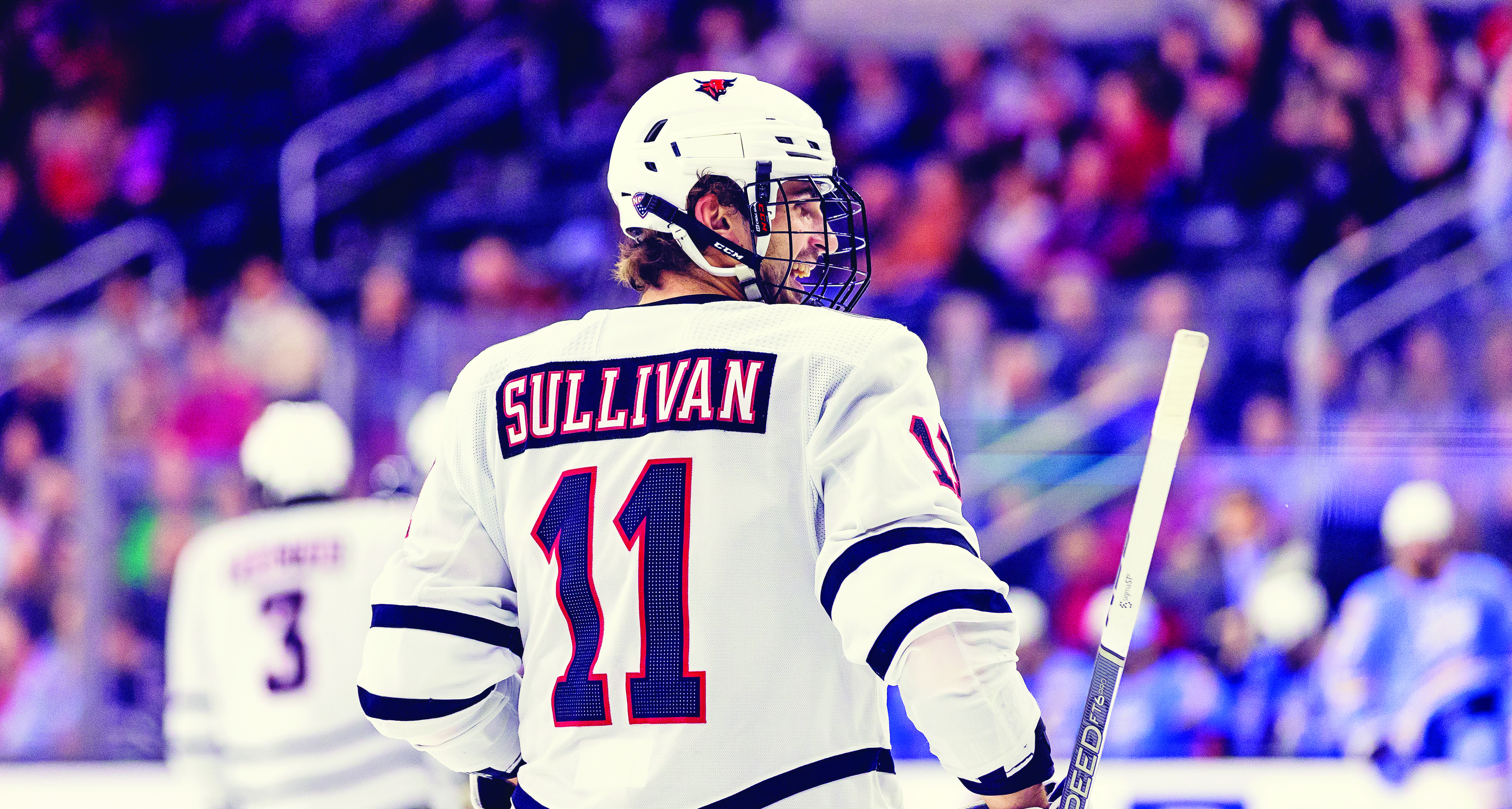 Nolan Sullivan during a UNO hockey game. 